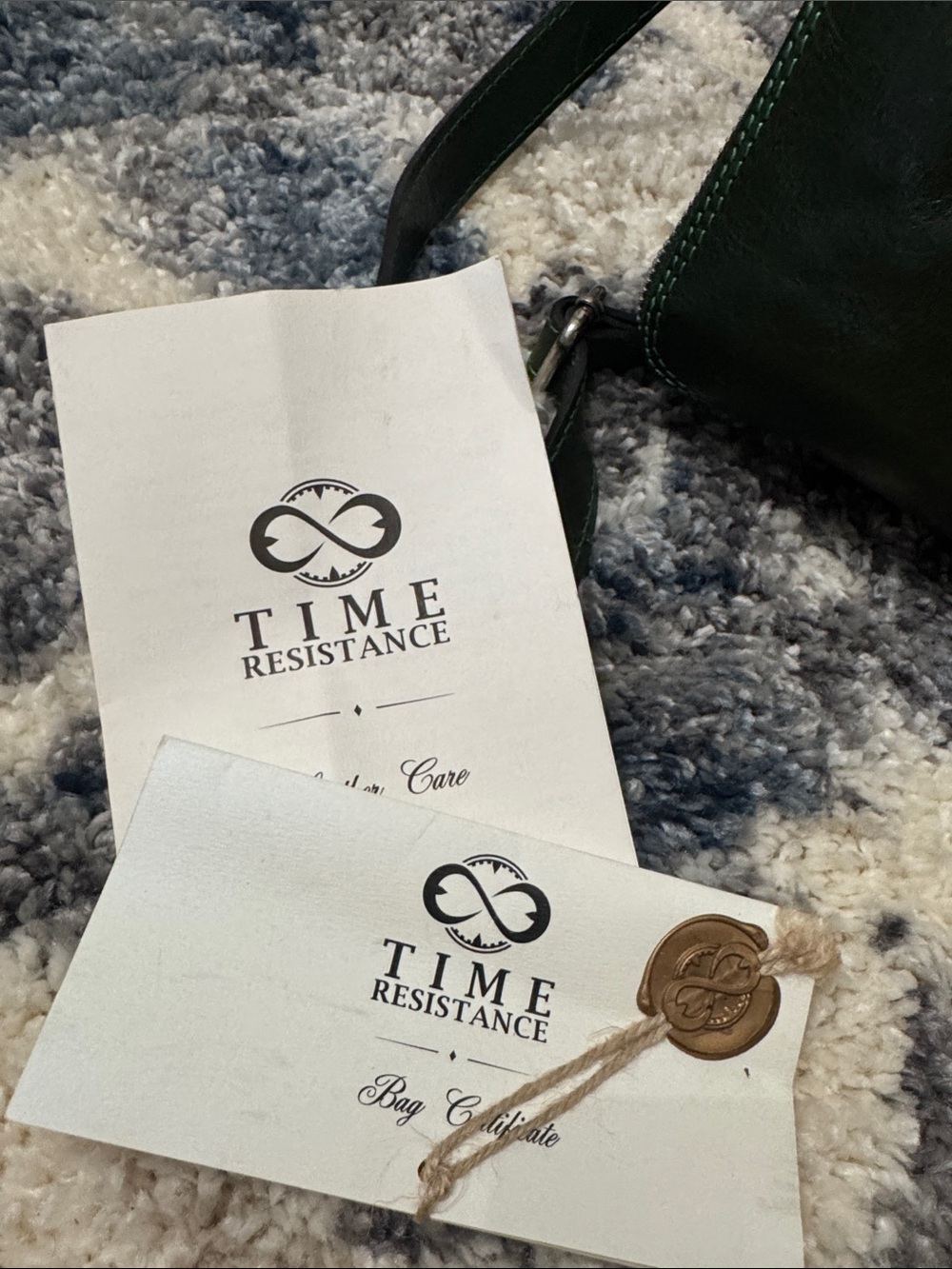 Time Resistance Green Leather Backpack - Picture 5 of 10